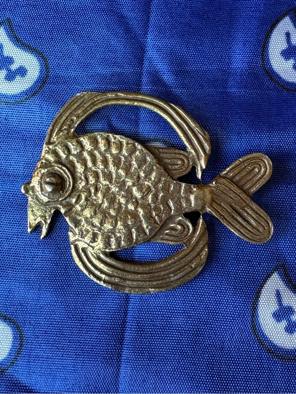 VTG Alva Studios Brass Tropical Fish Brooch Pin Museum Replica Gold Tone